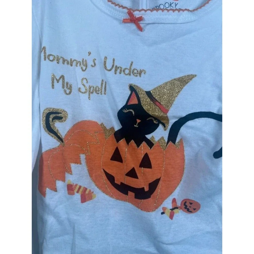 Spooky Night 2-Piece Halloween Cat Sleepwear Set Size 4T – Girls Fall Pumpkin